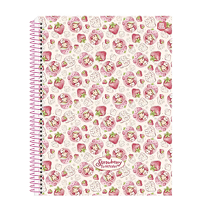 Caderno Espiral Colegial Moranguinho 160fls Animativa Rosa