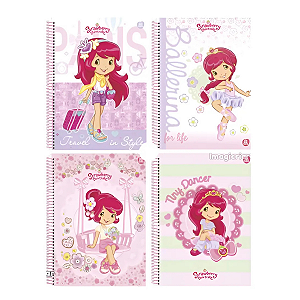 Caderno Universitário Espiral Moranguinho 1 Mat 80 Folhas