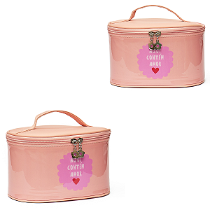 Necessaire Florie "Aqui contem amor" Kit com 02