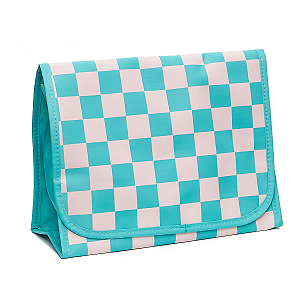 Necessaire Dobrável FLORIE Quadriculada Verde