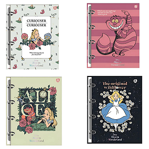 Caderno Argolado Colegial Alice No País Das Maravilhas 160fl