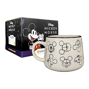 Canecas Disney Zonacriativa Moma Com Design Mickey Mouse Bege Capacidade 500ml