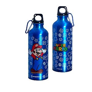 Garrafa De Alumínio Azul 500ml Super Mario - Zonacriativa