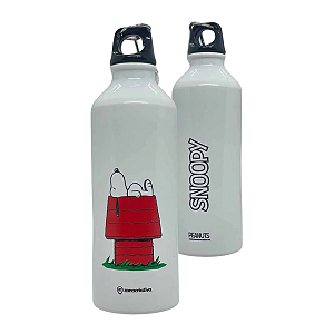 Garrafa Snoopy Em Alumínio Com Mosquetão 500ml Zona Criativa