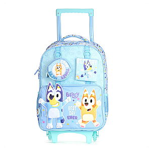 Mochila Rodinhas Escolar Xeryus Bluey E Bingo
