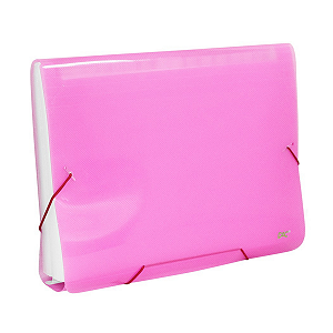 Pasta Sanfonada A4 com 12 Divisões Rosa - 6018PPRS