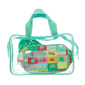Maleta Transparente com 2 Bolsas P e M FLORIE