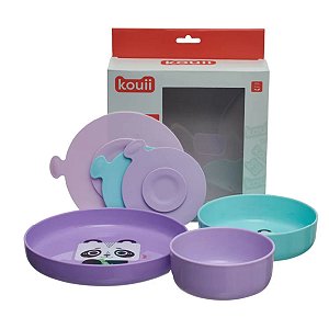Kit 3 Pratos Com Ventosa Kouii Filhotiis Panda