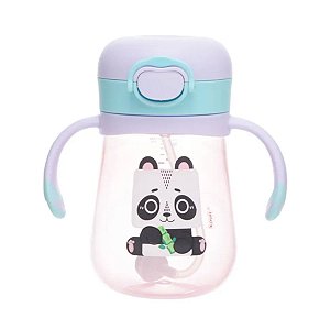 Copo Infantil c/ Canudo Antivazamento Kouii Panda