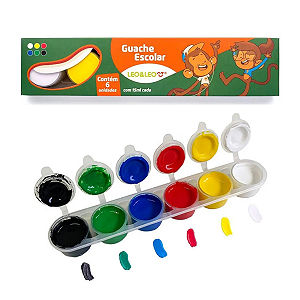 Tinta Guache Leonora 15ml Kit 6 Cores Para Pintura Escolar