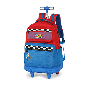 Mochila de Rodinhas Média Juvenil de Costas Super Mario