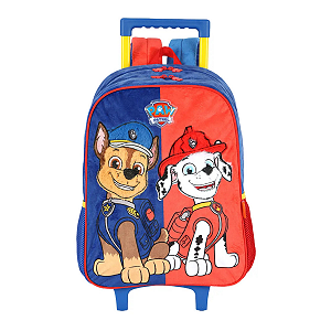 Mochila Escolar Rodinhas Patrulha Canina Rosa Skye Everest