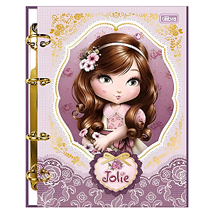 Caderno Argolado Cartonado Colegial Jolie 80fls Tilibra