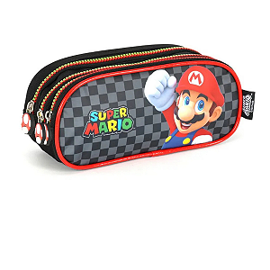 Estojo Mario Bros Preto Azul Super Mario