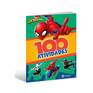 Kit Giz de Cera Leo&Leo + Livro 100 Atividades Infantis Homem Aranha Spider Man Marvel