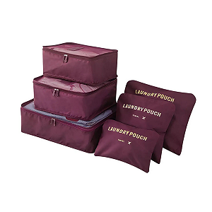 Kit 6 Peças Organizador Mala Cubo Viagem Necessaire Qualis