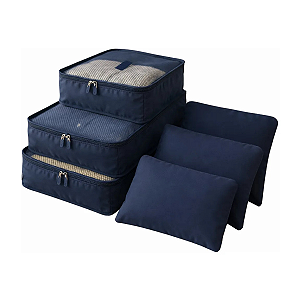 Kit 6 Peças Organizador Mala Cubo Viagem Necessaire Qualis