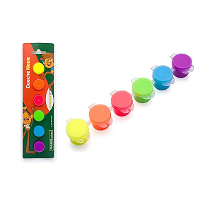 Tinta Guache Neon Kit 6 Cores Leonora 3.68ml Neon