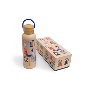 Garrafa Termica 500 Ml  Cachorro na Janela aço inox