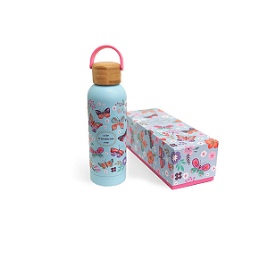 Garrafa Termica 500 Ml Borboletas no Jardim aço inox