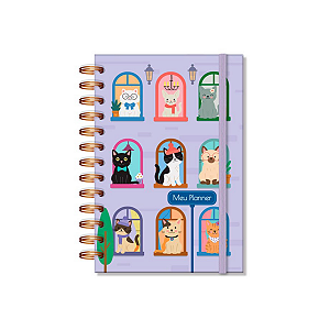 Planner Permanente P - Fina Ideia - Gato na Janela 11,8×17,5cm 105 folhas capa protetora