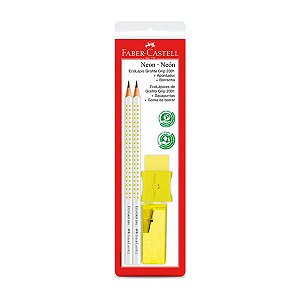 Lápis Preto Neon Amarelo - Faber-castell