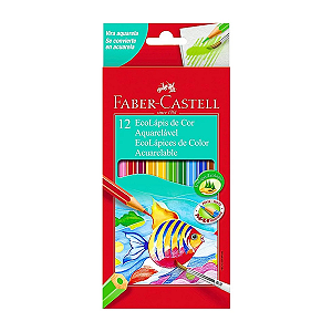 Lápis De Cor Aquarelável 12 Ecolápis Escolar Faber Castell