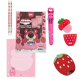 Kit Papelaria completo refil fichario lotso