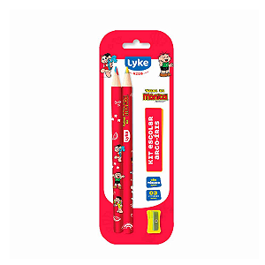 Kit Lápis Jumbo Arco-Íris LYKE - Turma da Mônica - 3 peças