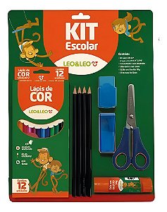 Kit Material Escolar Infantil 24 Itens Lápis De Cor Leo&leo