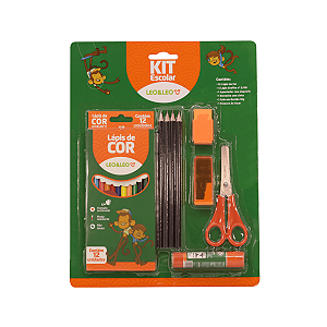 Kit Material Escolar Infantil 24 Itens Lápis De Cor Leo&leo