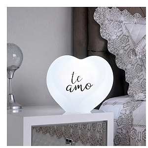Luminária Coração Te Amo Cor Branco - Decorfun