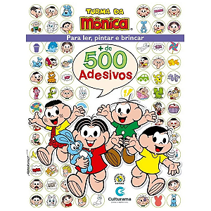 Livro p/ pintar, ler  - 500 adesivos -Turma da Monica