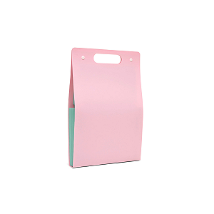 Pasta Sanfonada Vertical A4 Alça 12 Div Polibras Cor rOSA