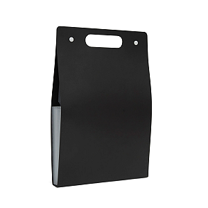 Pasta Sanfonada Vertical A4 Alça 12 Div Polibras Cor Preto