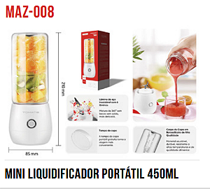 MINI LIQUIDIFICADOR PORTATIL 400ML TOMATE MAZ-008
