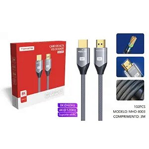 CABO HDMI PARA HDMI 2.1 8K 3M TOMATE MHD-8003