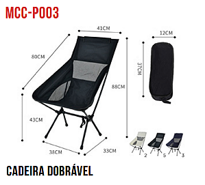 CADEIRA DOBRAVEL PORTATIL ATE 140KG TOMATE MCC-P003