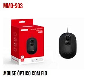MOUSE OPTICO COM FIO 2000 DPI 1,5M TOMATE MMO-S03