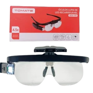 OCULOS LUPA DE LED RECARREGAVEL 4.5X TOMATE MXW-003