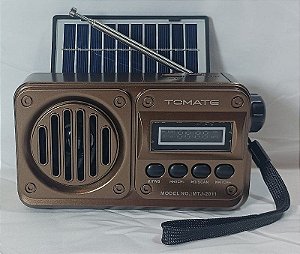 RADIO PORTATIL FM USB COM PAINEL SOLAR TOMATE MTJ-2011