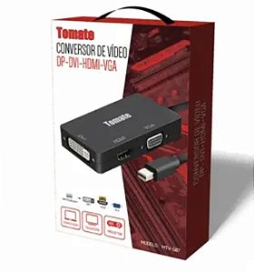 ADAPTADOR MINI DISPLAYPORT PARA VGA HDMI DVI TOMATE MTV-607