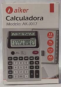 CALCULADORA ELETRONICA 12 DIGITOS DUPLO VISOR AIKER AK-J017