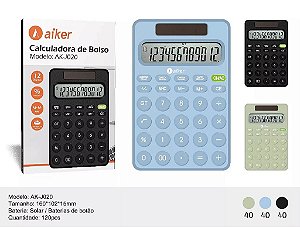 CALCULADORA ELETRONICA 12 DIGITOS AIKER AK-J020