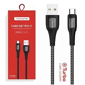 CABO DE DADOS USB TYPE-C TURBO 1.2M 5V 2.4A TOMATE TC-203C