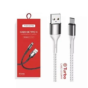 CABO DE DADOS TURBO USB PARA TYPE-C 1.2M 5V 2.4A TOMATE TC-204C