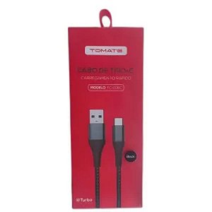 CABO DE DADOS TURBO USB PARA TYPE-C 1.2M 5V 2.4A TOMATE TC-206C