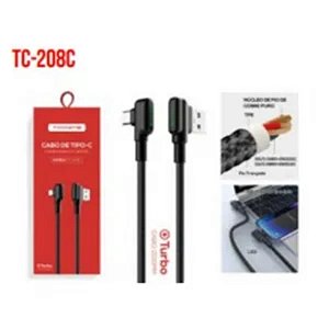 CABO DE DADOS PARA TYPE-C TURBO 90 GRAUS 1.2M 5V 3.0A TOMATE TC-208C