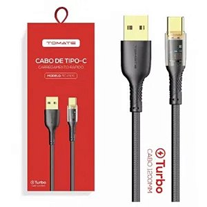 CABO DE DADOS TURBO USB PARA TYPE-C 1.2M 5V 3.0A TOMATE TC-212C