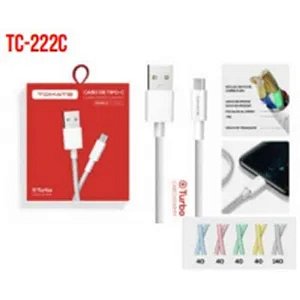 CABO DE DADOS USB PARA TYPE-C TURBO 1M 5V 2.4A TOMATE TC-222C